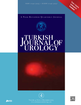 A Peer-Reviewed Quarterly Journal Turk J Urol is indexed in PubMed