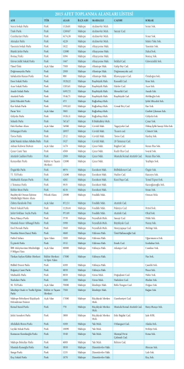 2015 afet toplanma alanları listesi