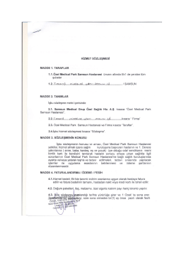 HİZMET S&Ouml;ZLEŞMESİ MADDE 1. TARAFLAR