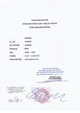 TARSUS BELEDİYESİ uYGuLAMA İMAR PLANI TADİLAT TEKLİFİ