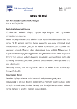 basın bülteni - Türk Dermatoloji Derneği