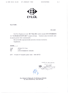 Eyl&uuml;l Fuar Organizasyon olarak 08-17 Ocak 2016 tarihleri arasında