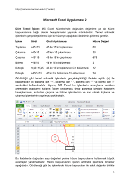 Microsoft Excel Uygulaması 2