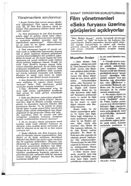 Yönetmenlere sorularımız: