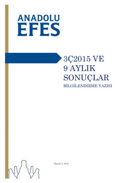 AEFES 30.09.2015 Finansal Sonuçlar Bilgilendirme