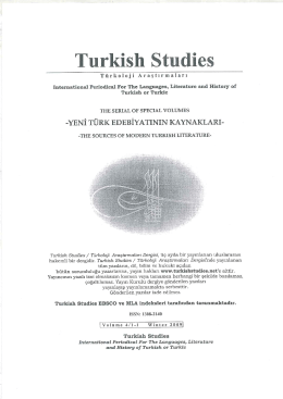 Yeni Türk Edebiyatında Kaynak Olarak Poetika