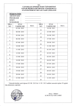 sAGLİK HİEMETLERİ MESLEK YÜKSEKOKULU STAJYER