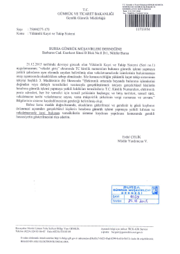 Gemlik G&uuml;m.M&uuml;d.-Y&uuml;k&uuml;ml&uuml; Kayıt ve Takip Sistemi