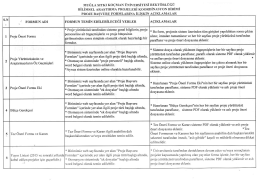 Proje Başvuru Formlarına İlişkin Açıklamalar