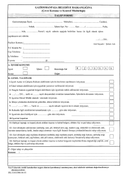 M&uuml;d&uuml;rl&uuml;k Talep Formu