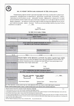 Staj Başvuru Formu - Senirkent MYO