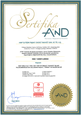 HMP iLETişirvı iNşAAT ENERJİ TAAHH&Uuml;T sAN. vE Tic. A.ş.