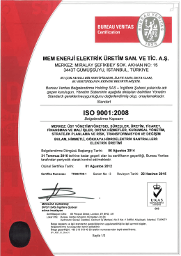 MEM ENERJİ ELEKTRİK &uuml;RETiM sAN. vE Tic. A.ş.