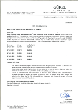 geri &ccedil;ekme duyurusu - İstanbul Ecza Koop