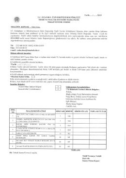 İ.Ü. Kütüphane ve Dokümantasyon Daire Başkanlığı Nadir Eserler