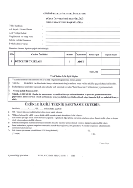 g&ouml;t&uuml;r&uuml; bedel fiyat teklif mektubu d&uuml;zce &uuml;niversitesi rekt&ouml;rl&uuml;ğ&uuml;
