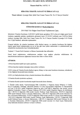 İSTANBUL TİCARET sİCİL M&Uuml;D&Uuml;RL&Uuml;Ğ&Uuml;