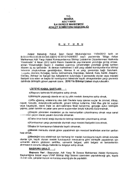 iLK DEREcE MAHKEMEsı v ADALET KOMİSYONU
