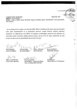 20-21-22 Mayıs 2015 İş Bırakma Kararı