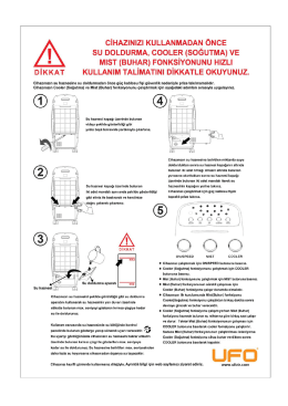 CİHAZINIZI KULLANM&Aring;DAN &Ouml;NCE SU DOLDURMA