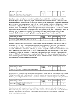&Ccedil;ocukların sebep-sonu&ccedil; kurma becerilerini geliştirmek ve kendileri