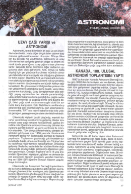 Uzay &Ccedil;ağı Yarışı ve Astronomi