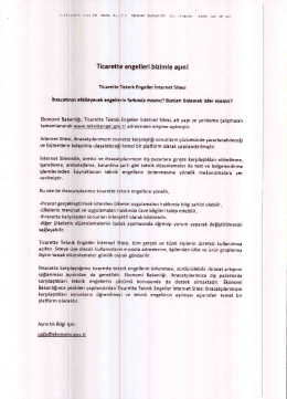 Ticarette engelleri bizimle aşın!