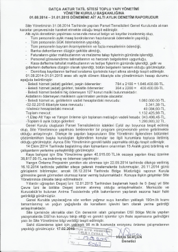 17.02.2015 2015 / 03 altı aylık denetim raporu