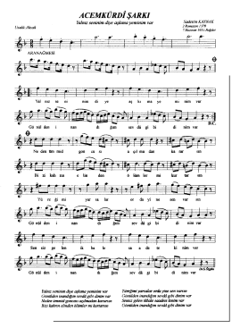 acemk&uuml;rdi şarkı