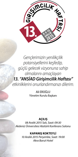 13. ”ANSİAD Girişimcilik Haftası”