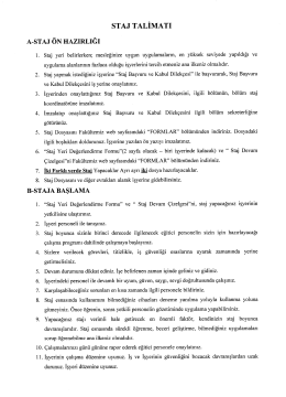 staj talimatı