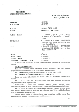 2015/901 Esas - Karar Dosyası