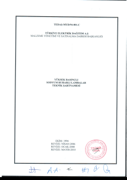 y&uuml;ksek basın&ccedil;lı sodyum buharlı lambalar teknik şartnamesi tedas