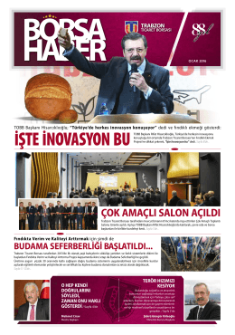 Borsa Haber Ocak 2016 - Trabzon Ticaret Borsası