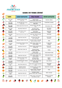 kasım ayı yemek listesi - Istanbul Ataşehir Koleji