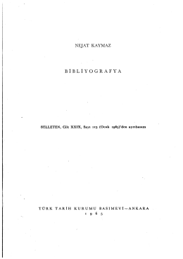Nejat Kaymaz, &ldquo;BİBLİYOGRAFYA (Sounders, J.J., Aspects of the