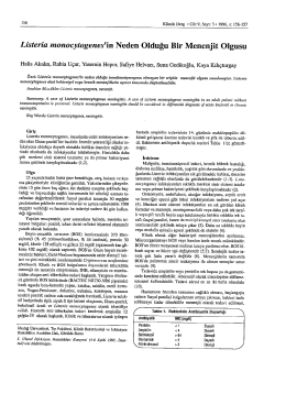 Listeria monocytogenes`in Neden Olduğu Bir