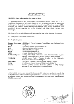 Ak Portf&ouml;y Y&ouml;netimi A.Ş. Hisse Senedi Şemsiye Fonu MADDE 1