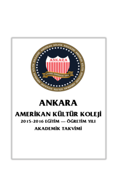 Akademik Takvim - Ankara Amerikan Kültür Koleji