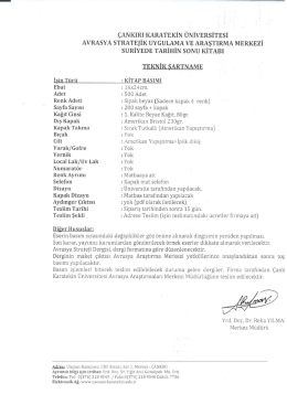 Teknik Şartname