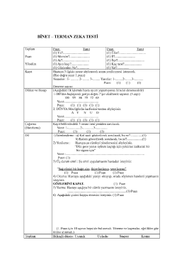 BİNET _ TERMAN zEKA TESTİ