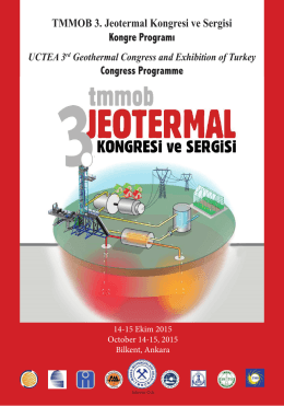 TMMOB 3. Jeotermal Kongresi ve Sergisi Kongre Programı