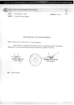 Askerlik Durum Belgesi ODALARA 2015/ 101 SAYILI GENELGE