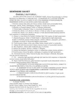 sEMiNERE DAVET