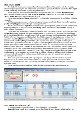 sToK sAYıM işLEMİ