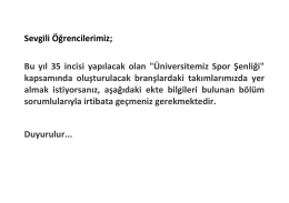 Spor Şenliği Hakkında - Hacettepe Üniversitesi Matematik Bölümü