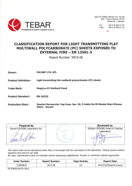 EN 13501-5 Fire Classification (MegaLux)