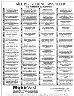 Aile Bireylerine Tavsiyeler