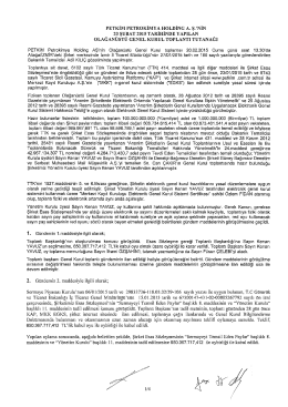 Olağanüstü Genel Kurul Toplantı Tutanağı