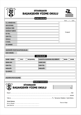 Yüzme Okulu Kayıt Formu